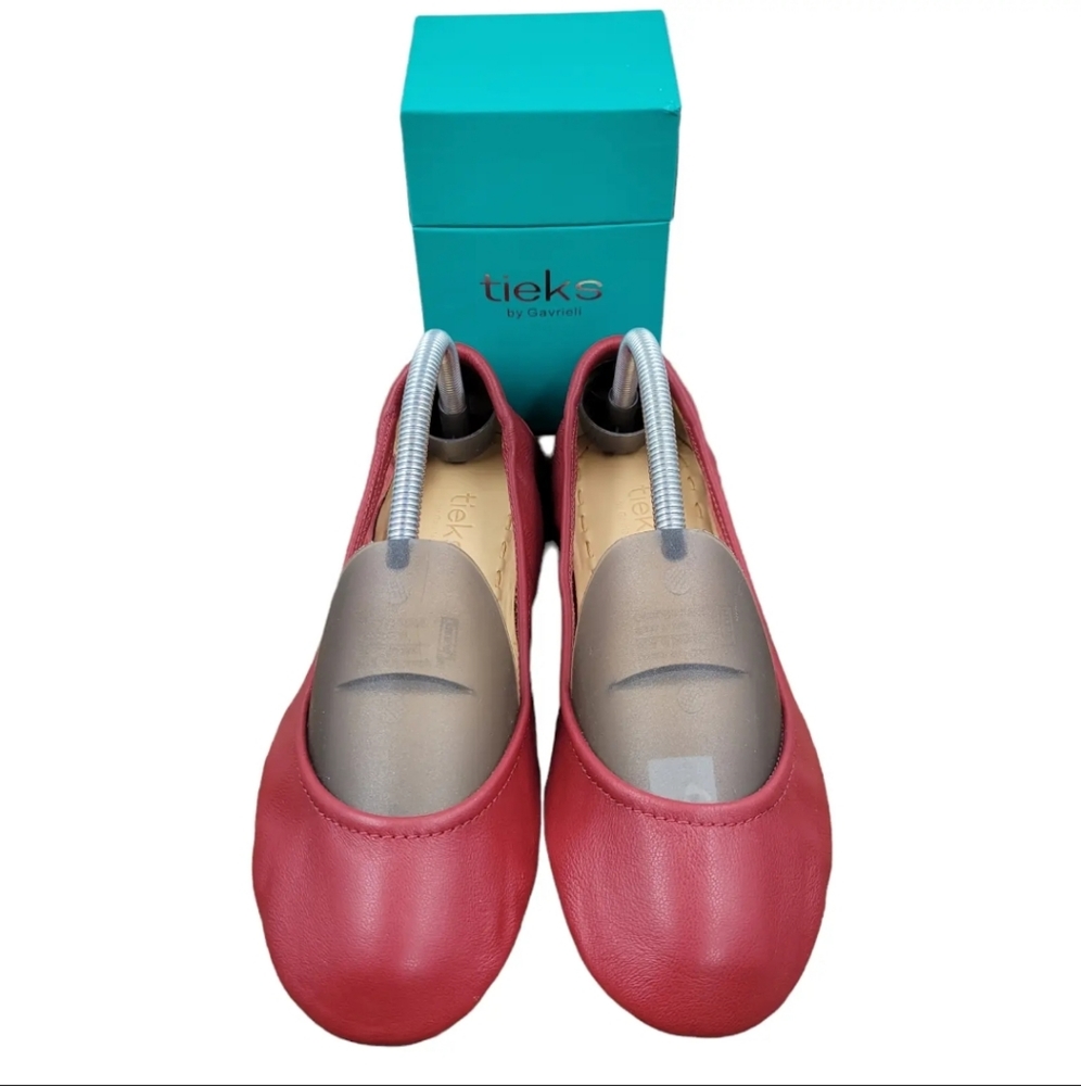 Tieks by Gavrieli Ballet Flat Shoe Women's 9 Cardinal Red Leather Slip On Loafer